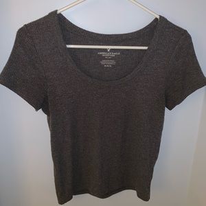 Gray crop top